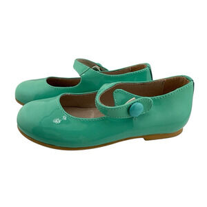 Venettini Toddler Leather Aqua Patent Leather Shoes Size 7.5 or 24 EUR NWOB